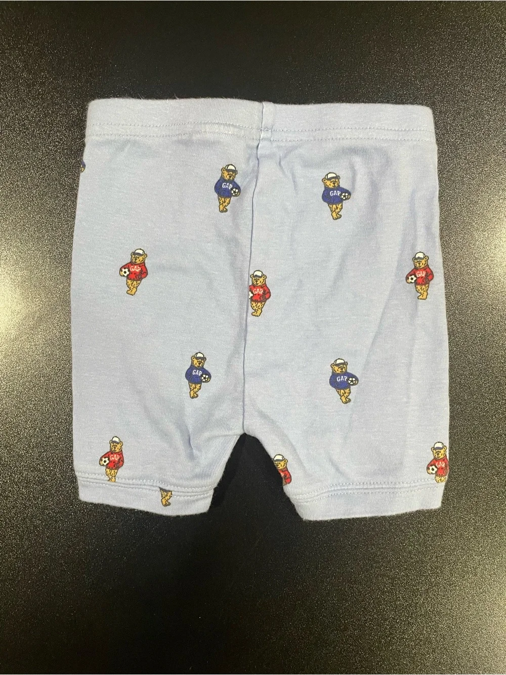 GAP Light Blue Teddy Bear Soccer Short Sleeve Pajama Set Fits 2T 🐻 ⚽️